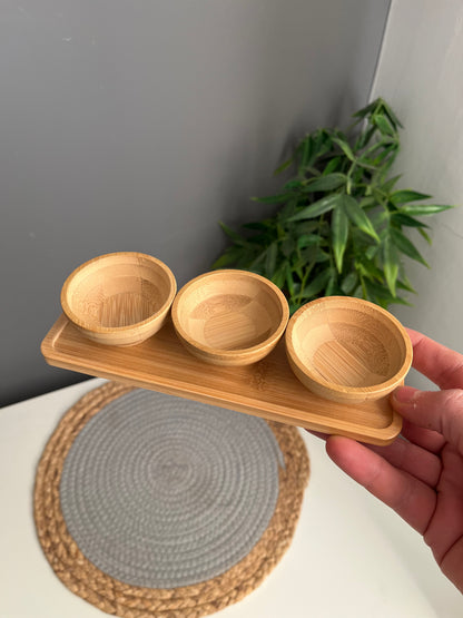 Set of 3 tiny bowls+tiny tray(C5370)
