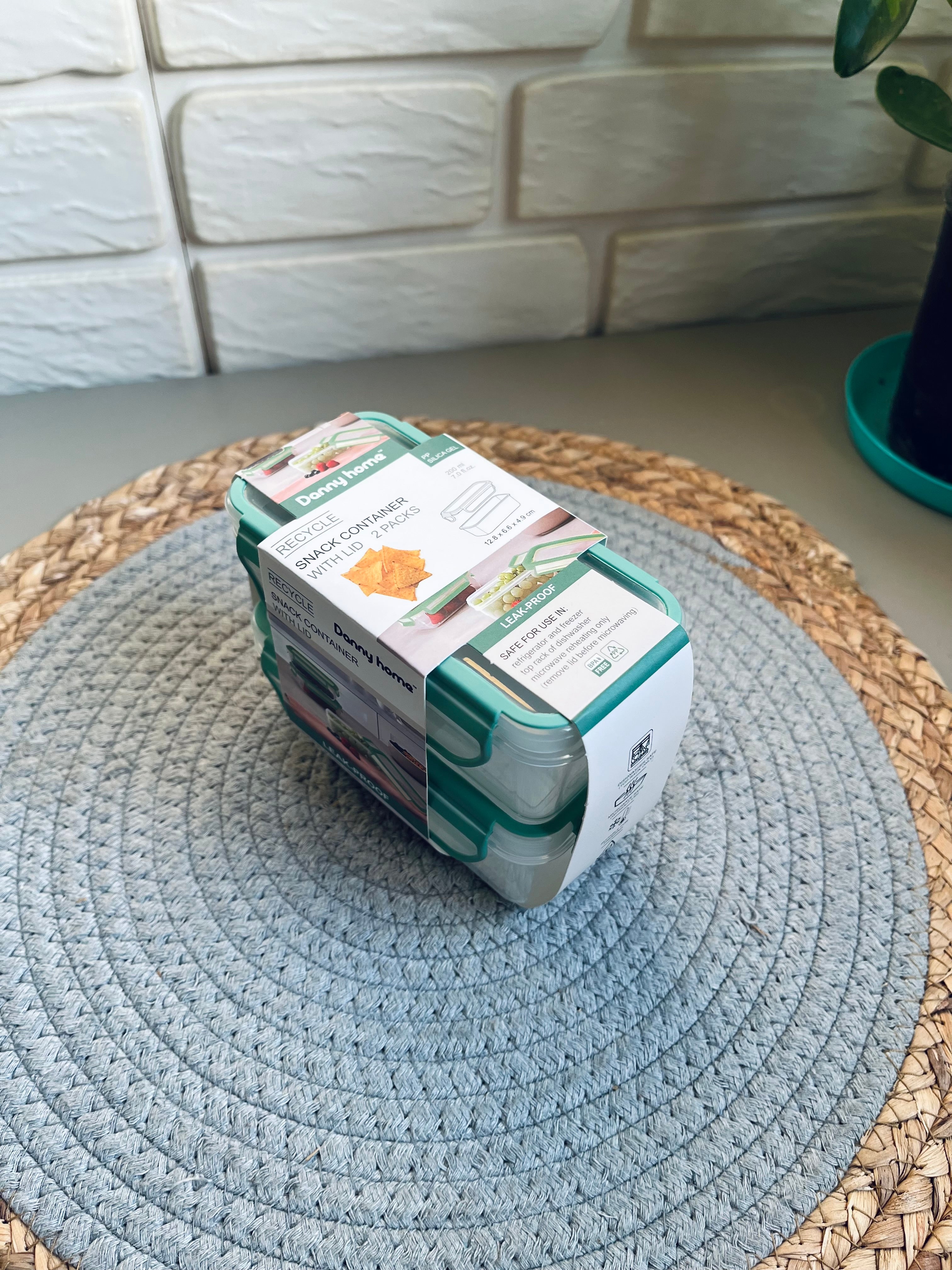 Set of 2 fridge box (danny home) code20(green) 12.8 × 8.8 × 4.9 cm