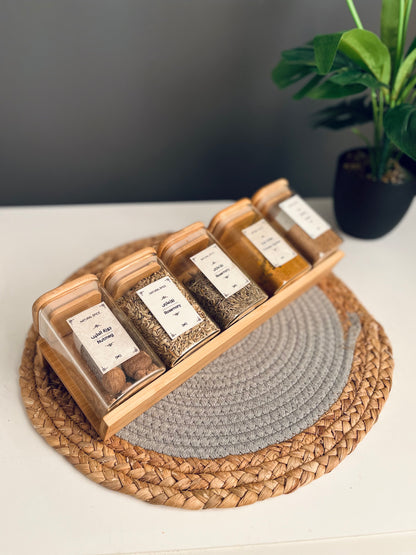 Set of 5 glass jars with drawer(zan) 250ml