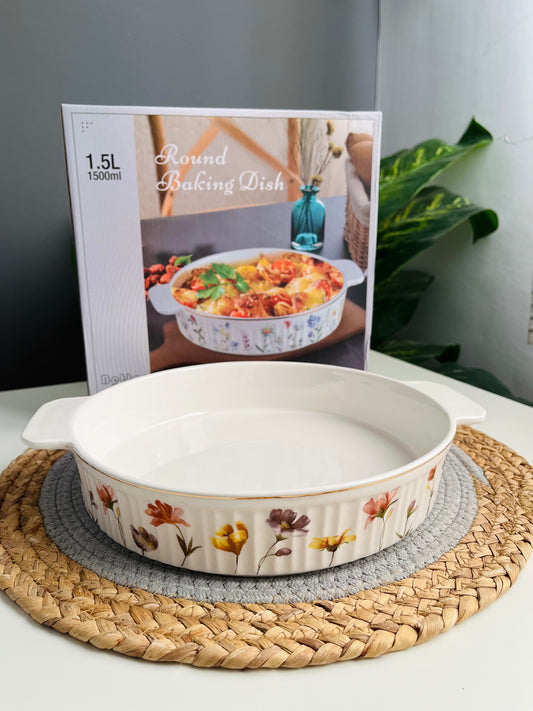 Tajin porcelain  (code370)   كبير طاچن بورسلين  مدور رسومات