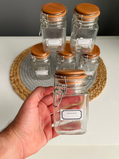 Set of 6 glass  (كلبس) jars 300ml