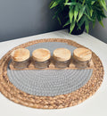 Set of 4 small 100ml glass jars+holder