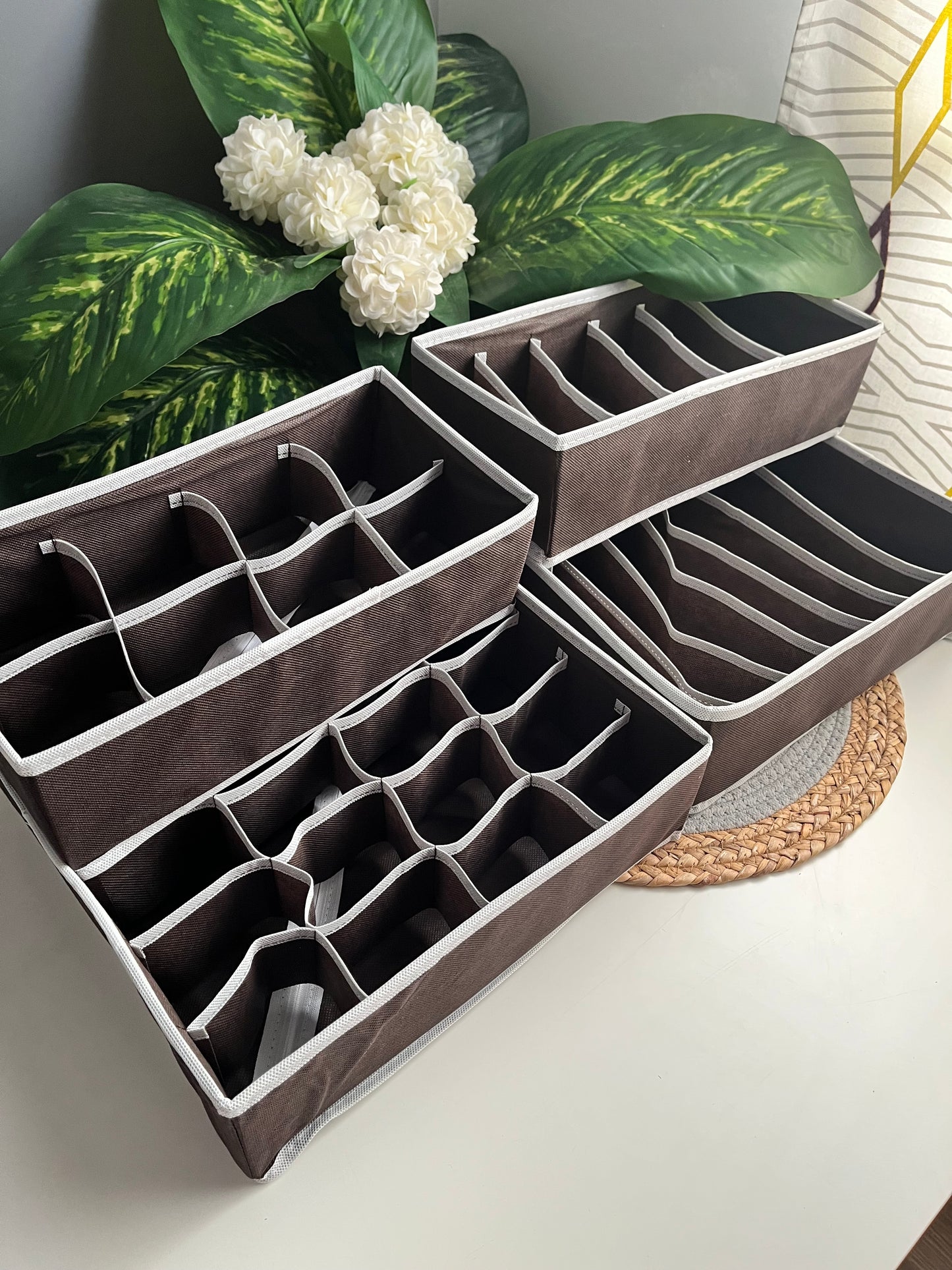 Grey Dressing Organizer (Code6376) طقم 4 قطع منظم