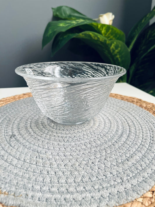 Glass Bowl بوله زجاج مجزع (شفاف)