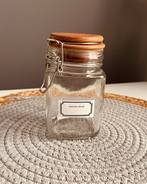 Glass jar 300ml with wooden Lid