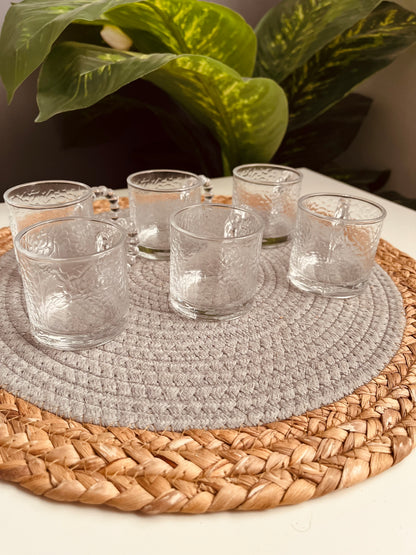 6 Glass cup 7cm*7cm coffee (code65-85)