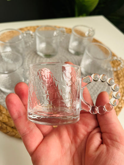 6 Glass cup 7cm*7cm coffee (code65-85)