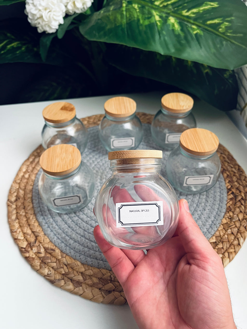SET OF 6 glass jars 200ml (code1966-86)