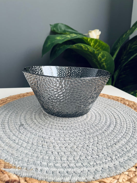 Glass Bowl black بوله زجاج مجزع أسود