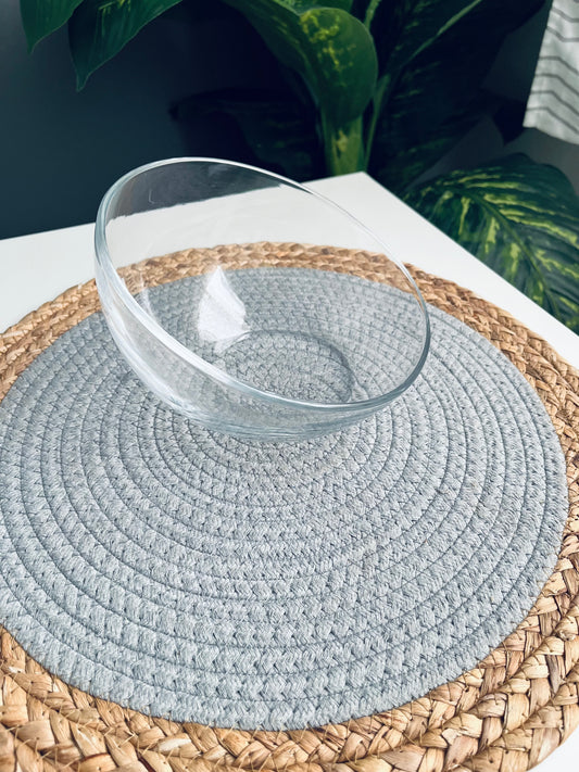 Half moon bowl large بوله زجاج حرف مايل كبير(شفاف)code2-127