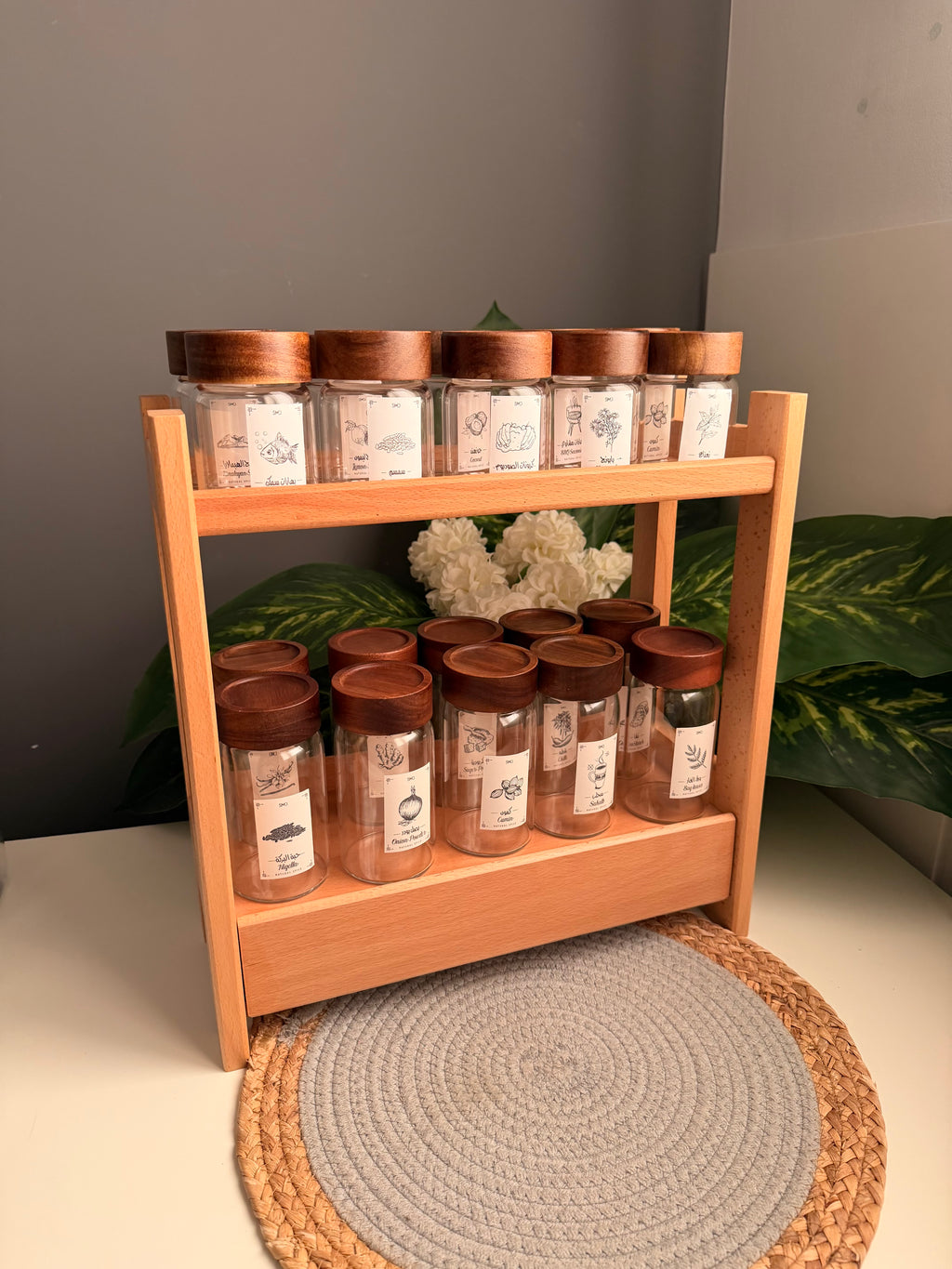 Set of (20)glass 250ml+200ml +Organizer with drawer