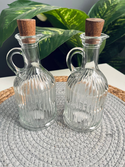 طقم 2 زياته Glass oil jars 400ml(مشرط)جديد