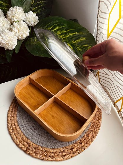 Large Bamboo nuts box (c1236)