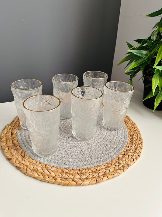 طقم ٦ قطع حرف جولد Ice glass cup (large) (code63)