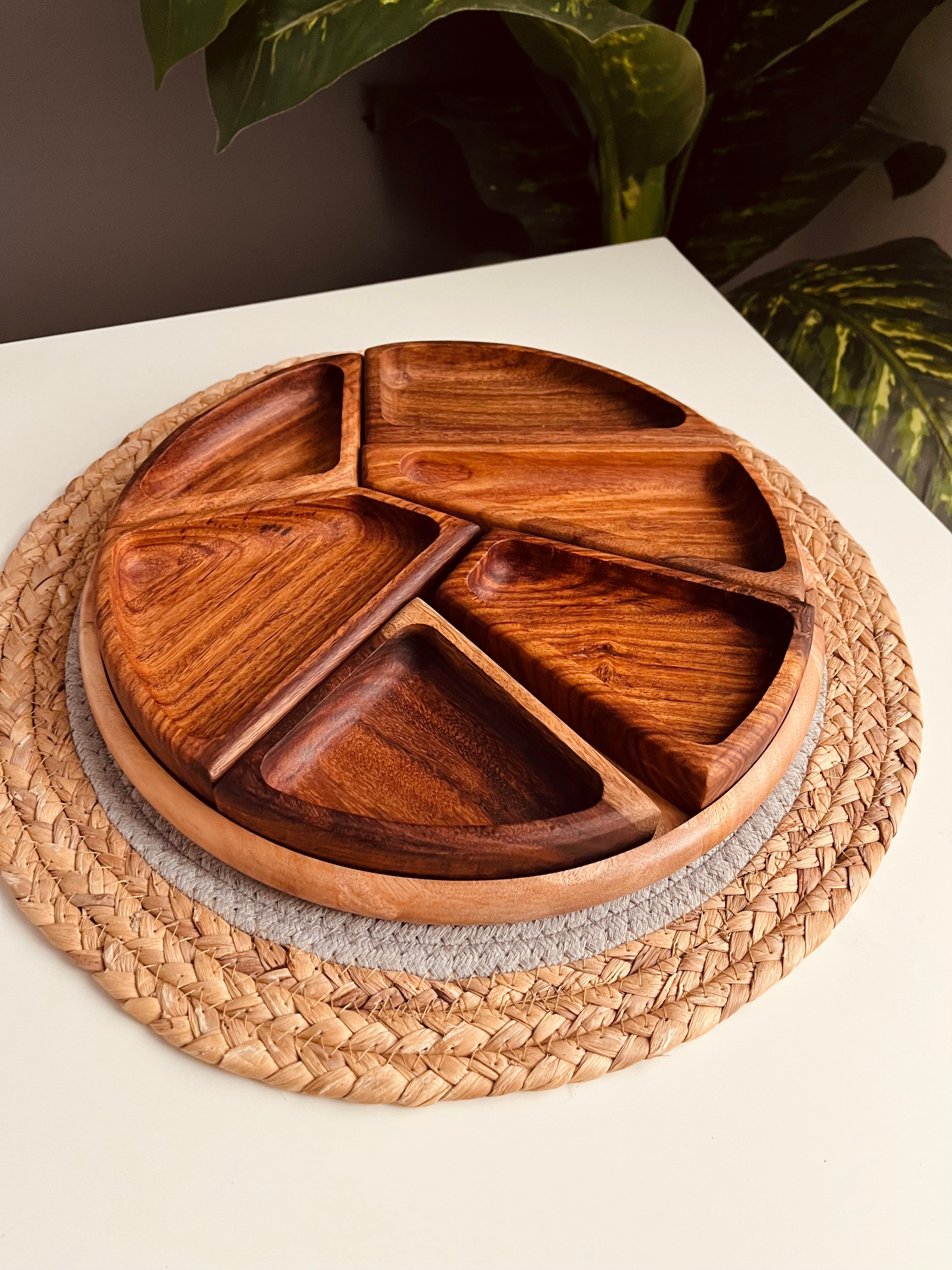 Wood Nuts Plate - 6 pcs