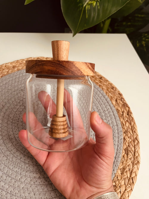 Honey jar برطمان عسل (جديد غطاء خشب )code65