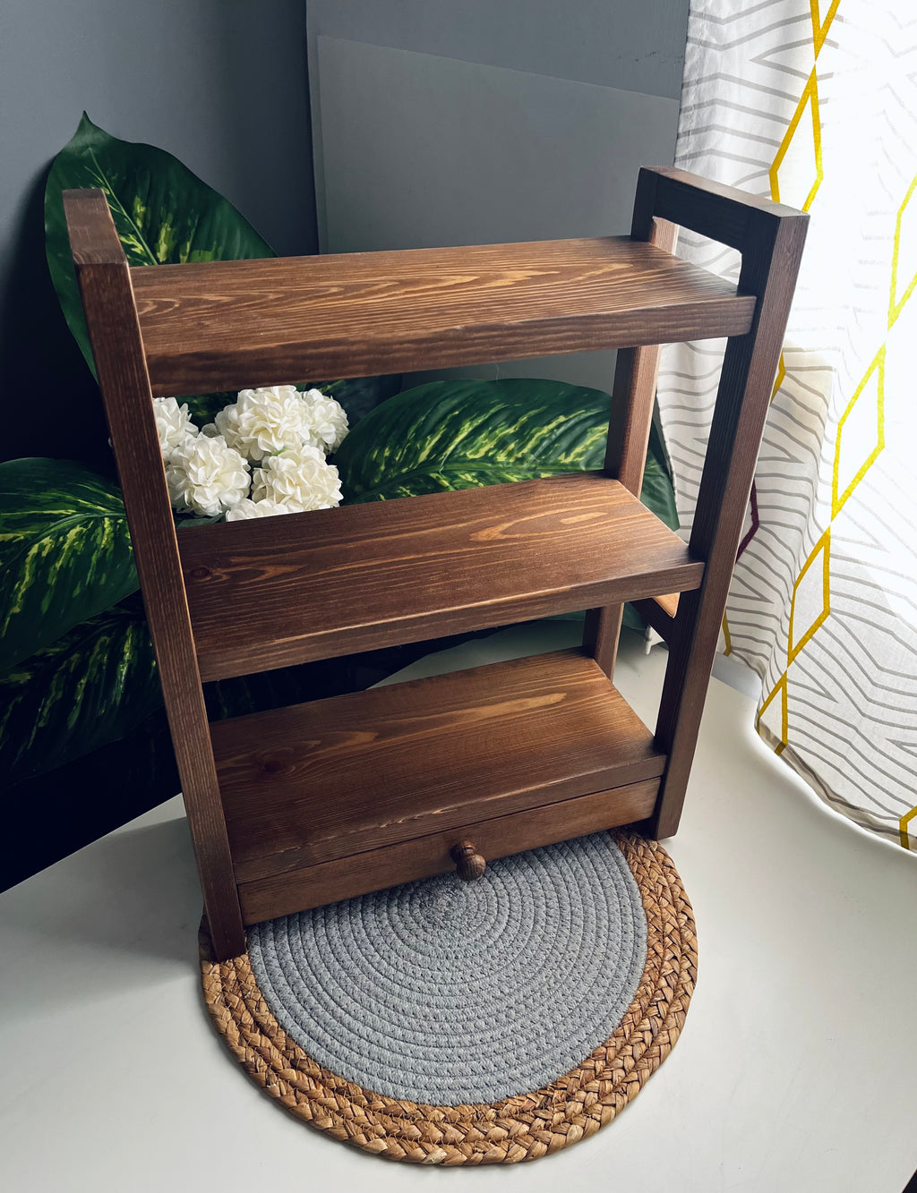 Wooden organizer (3 floors )غامق