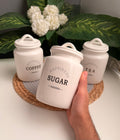 Set of 3 Porcelain Jars (coffee-Sugar-Tea)(code89)