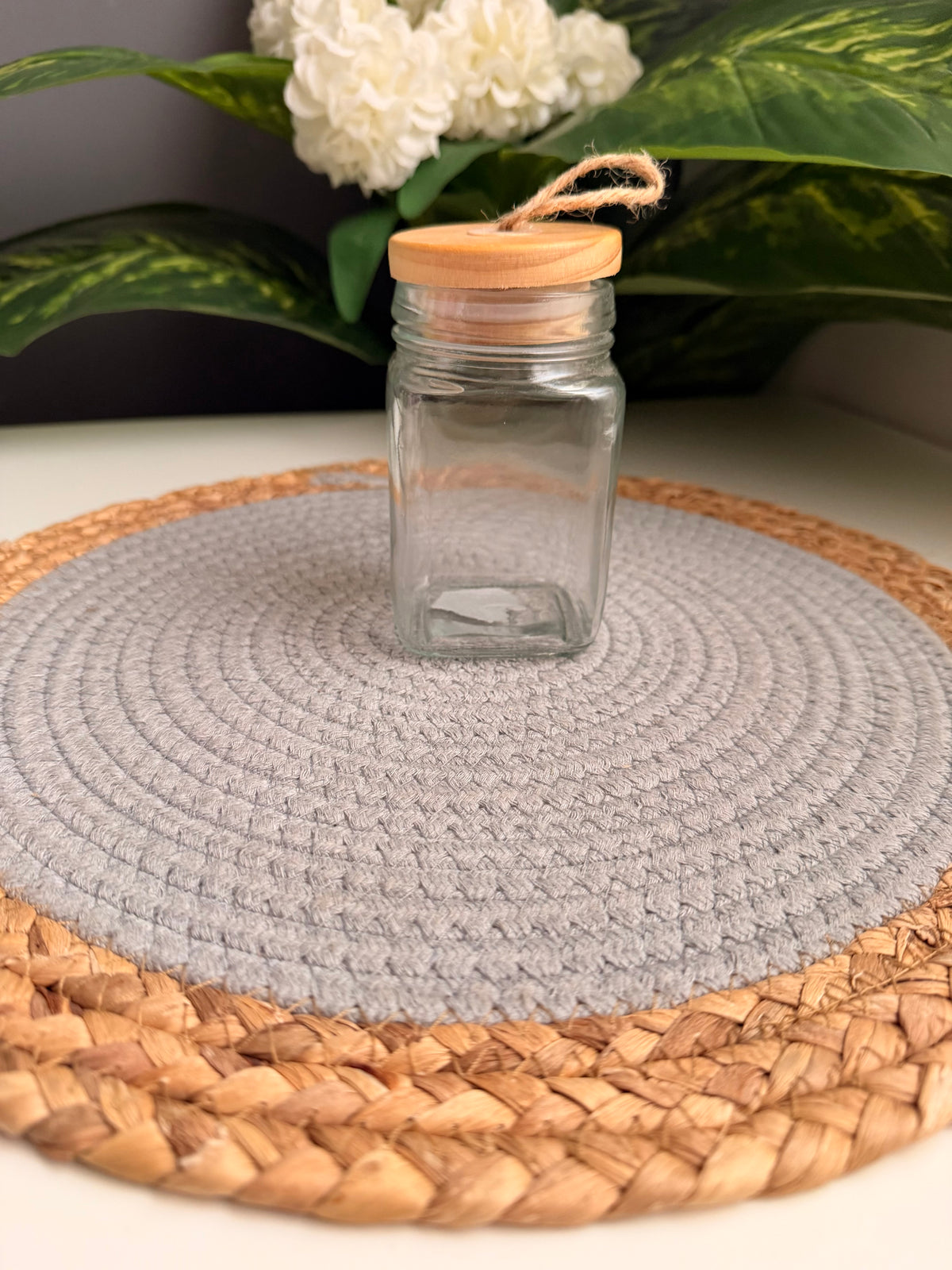 One glass jar 350ml (مستاطيل بالقطعه) (code333)
