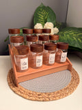 Set 12 glass  jars (250ml)c315+ stairs  organizer (without sticker)غامق (سلم)