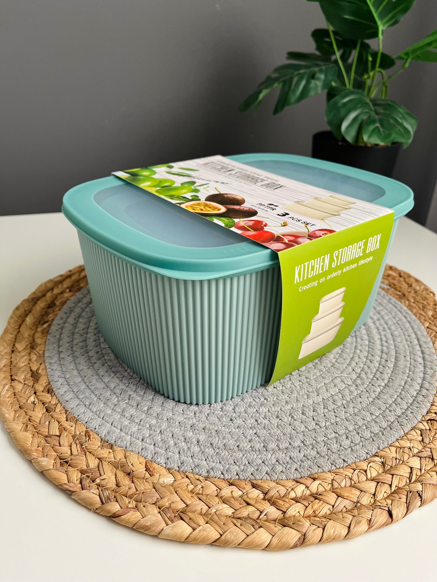 (Green) 3 Large fridge box (high quality)