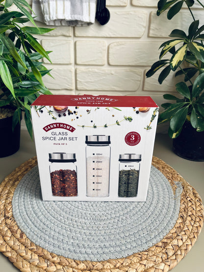 Set of 3 glass jars different sizes (code1900-41)