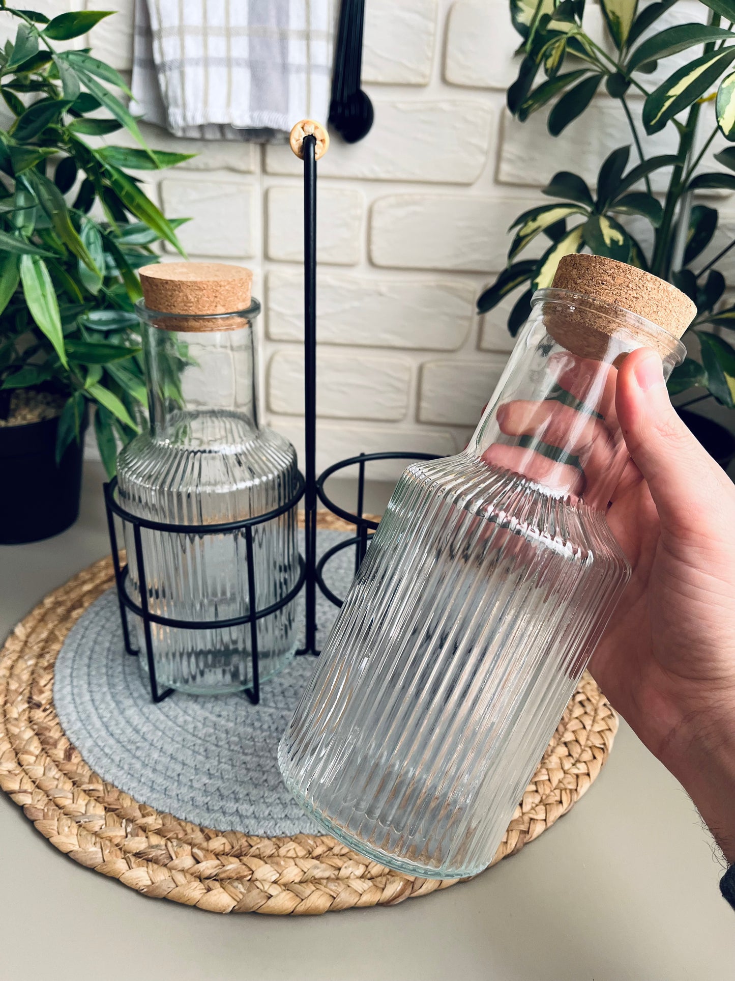 Set of 2 Glass bottles 900ml (code033)