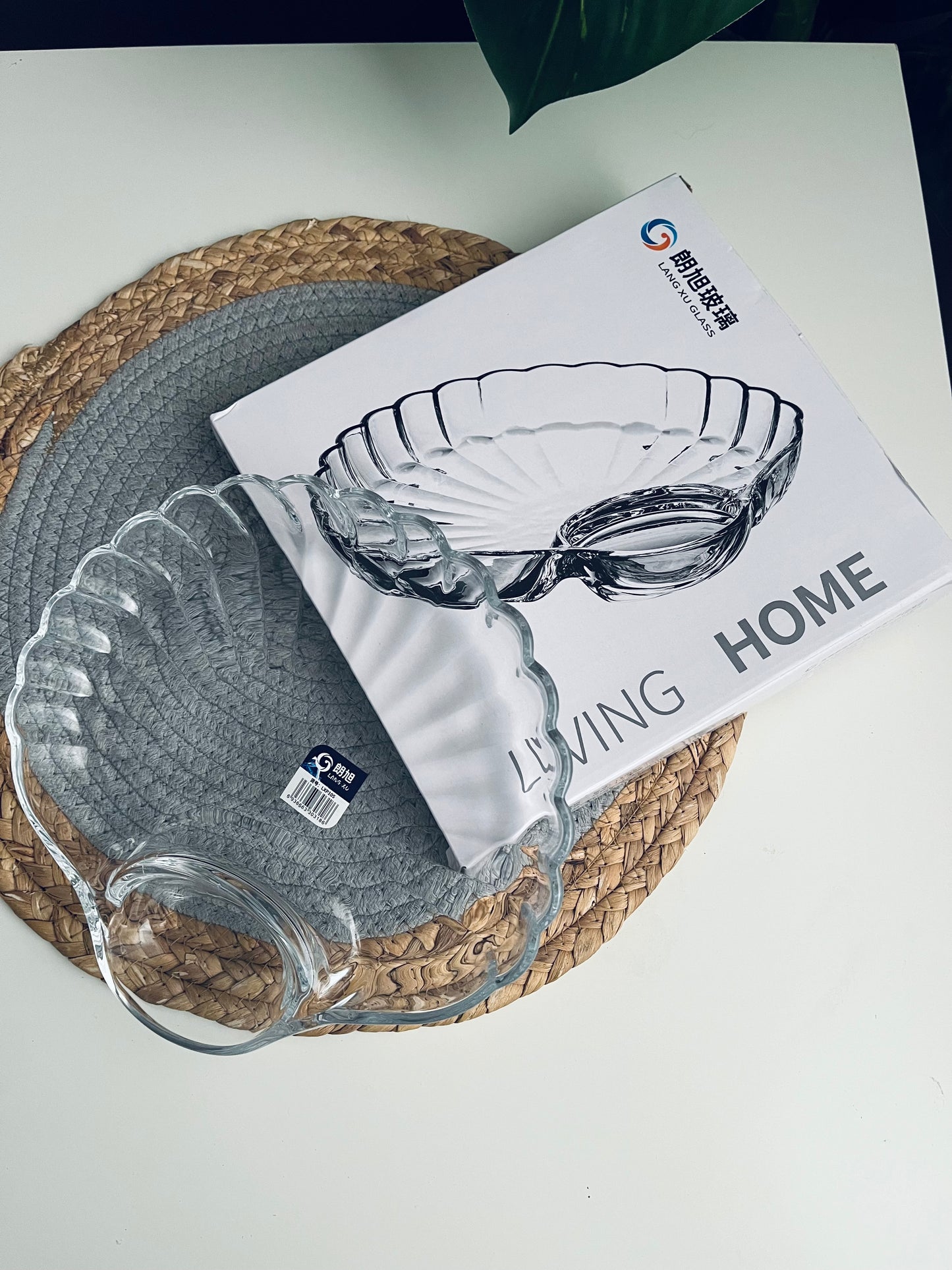 Shell bowl طبق (صدفة زجاج تقيل)code256
