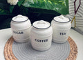 Set of 3 porcelain jars(coffe/sugar/tea)0.9L