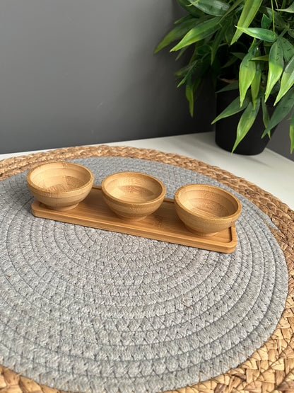 Set of 3 tiny bowls+tiny tray(C5370)
