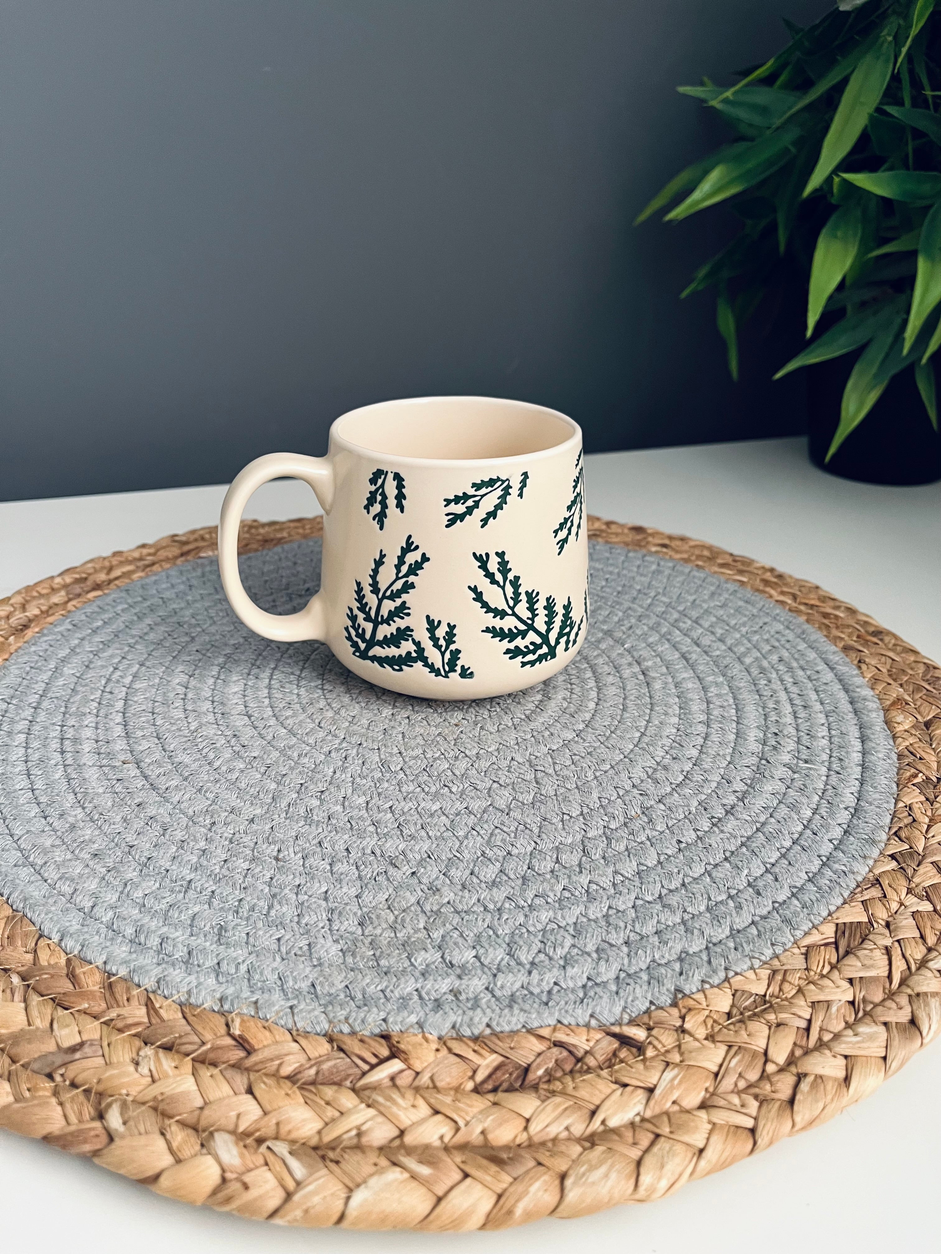 Porcelain mug (green)pattern (code476)