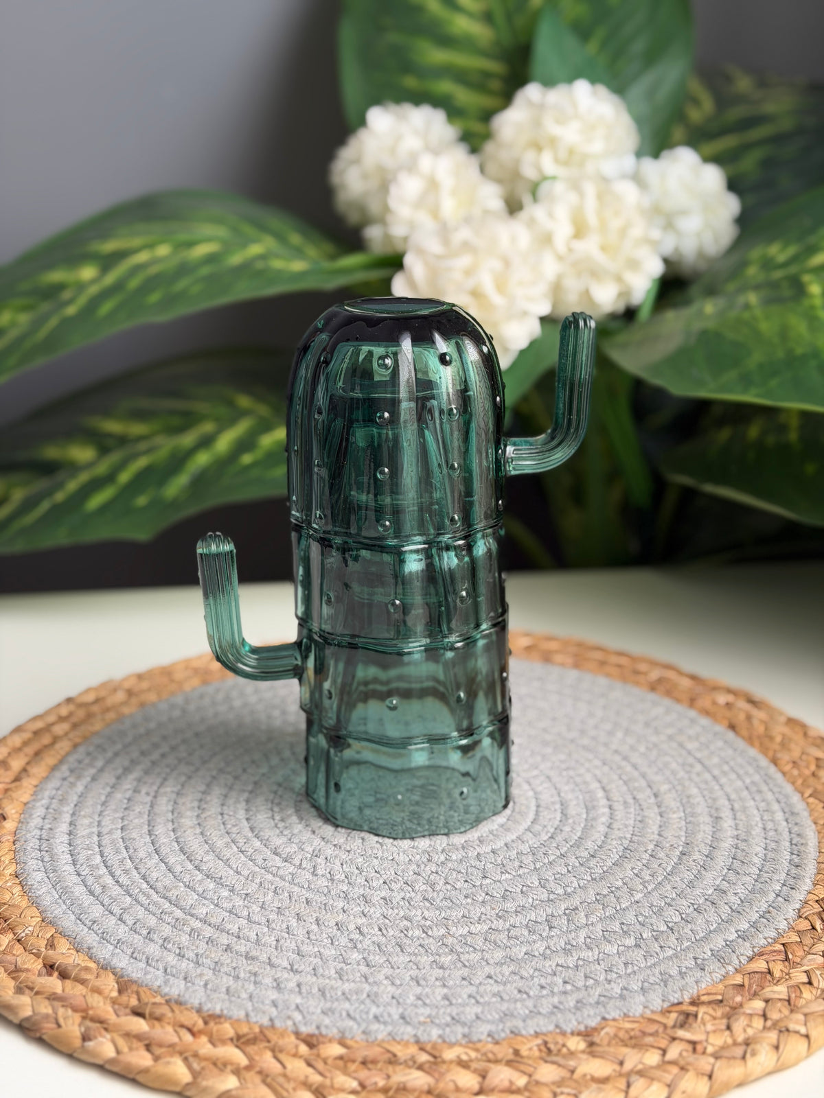 Set of 4 glass cactus cups (code308) (صبار اخضر)