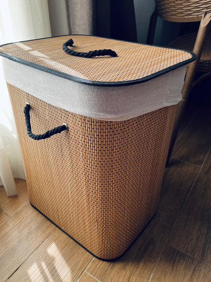 bamboo basket (خيط اسود ) 36x50cm باسكت بامبو