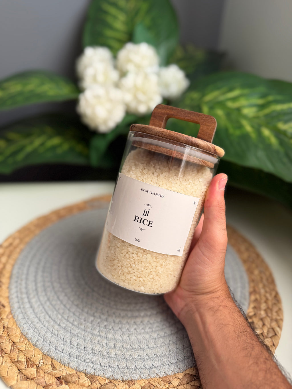 برطمان زجاج بيد 1000ml(وسط)code292