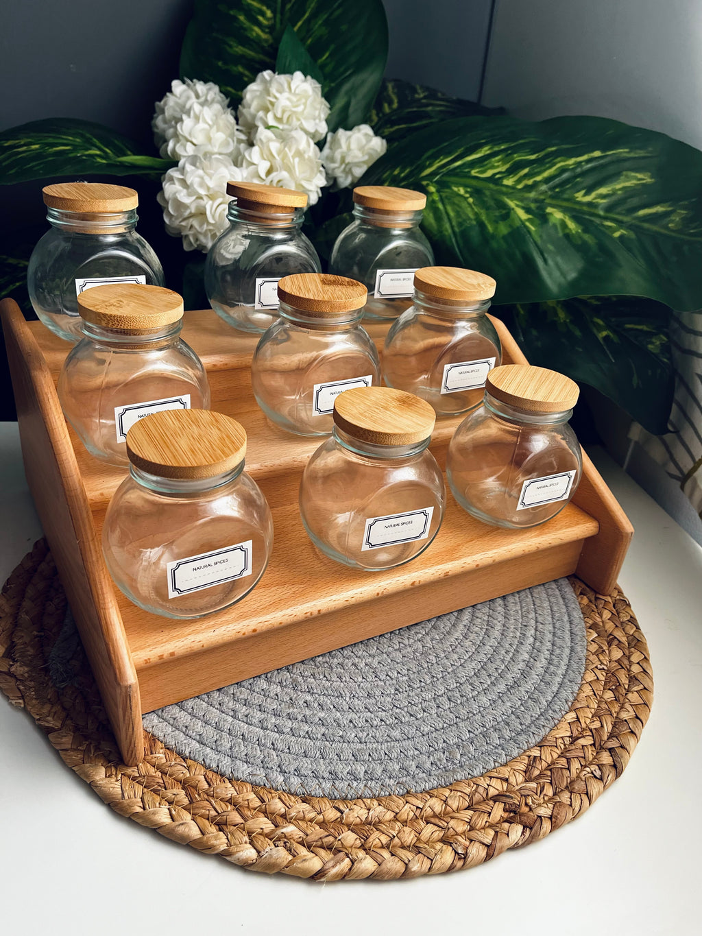 SET OF 9 glass jars +stairs 200ml (code1966-86)
