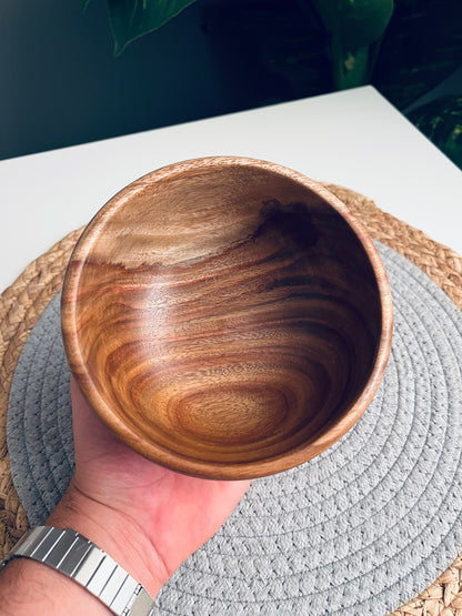 wooden bowl 16x8cm بوله خشب (شجر غامق