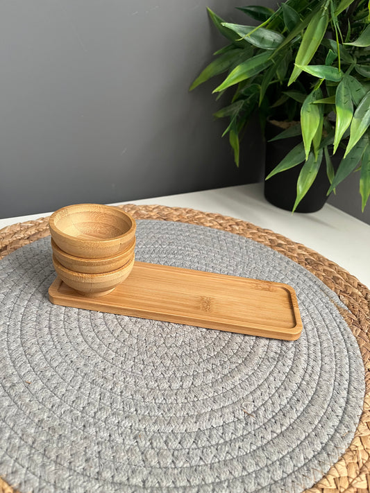 Set of 3 tiny bowls+tiny tray(C5370)