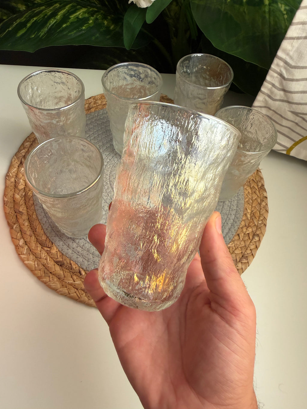 طقم ٦ قطع حرف جولد (شفاف) Ice glass cup (large) (code448)