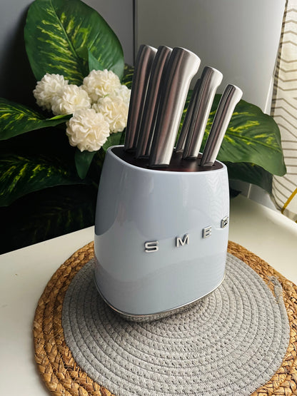 (Code39) منظم سمج+طقم سكاكين ماركه(SMEG)6 قطع (blue)