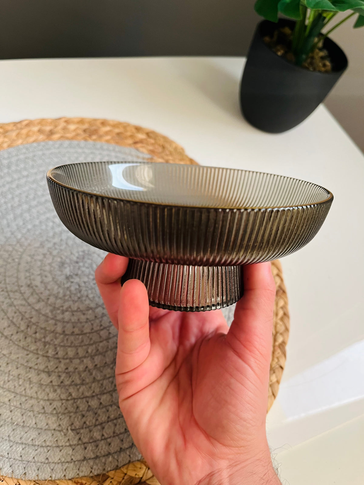 Black Glass bowl 15cm*7cm