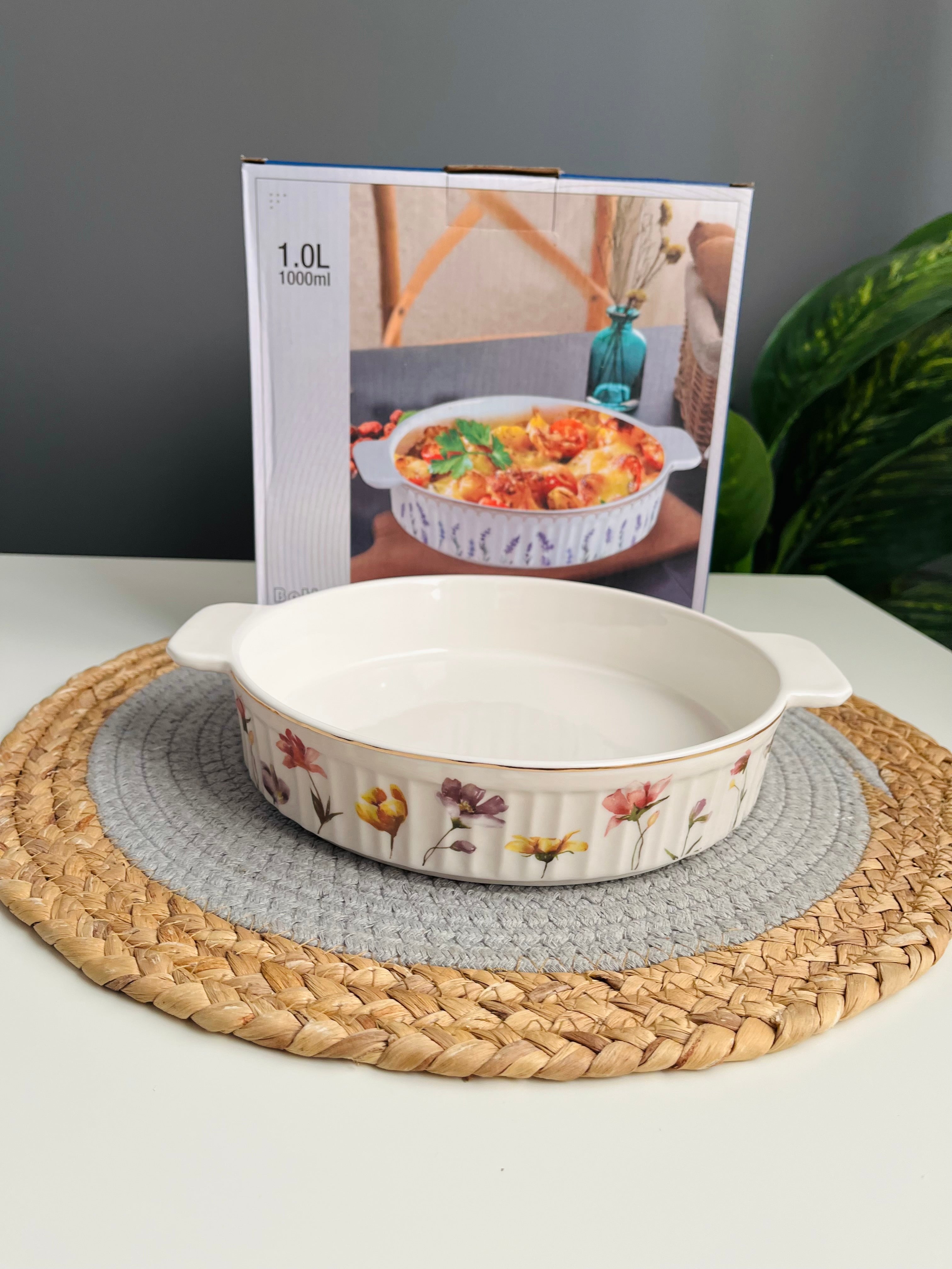 Tajin porcelain  (code368)   صغير طاچن بورسلين  مدور رسومات