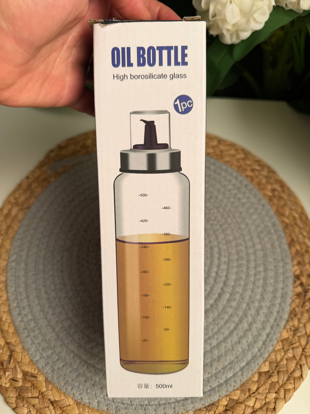 Glass Oil bottle (500ml) code332-معيار