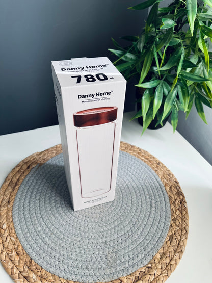 One glass jar (Danny home)780ml(جديد)غطاء غامق (بالقطعه)