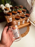 Set 12 glass  jars 300ml+ stairs  organizer (without sticker)غامق (سلم)