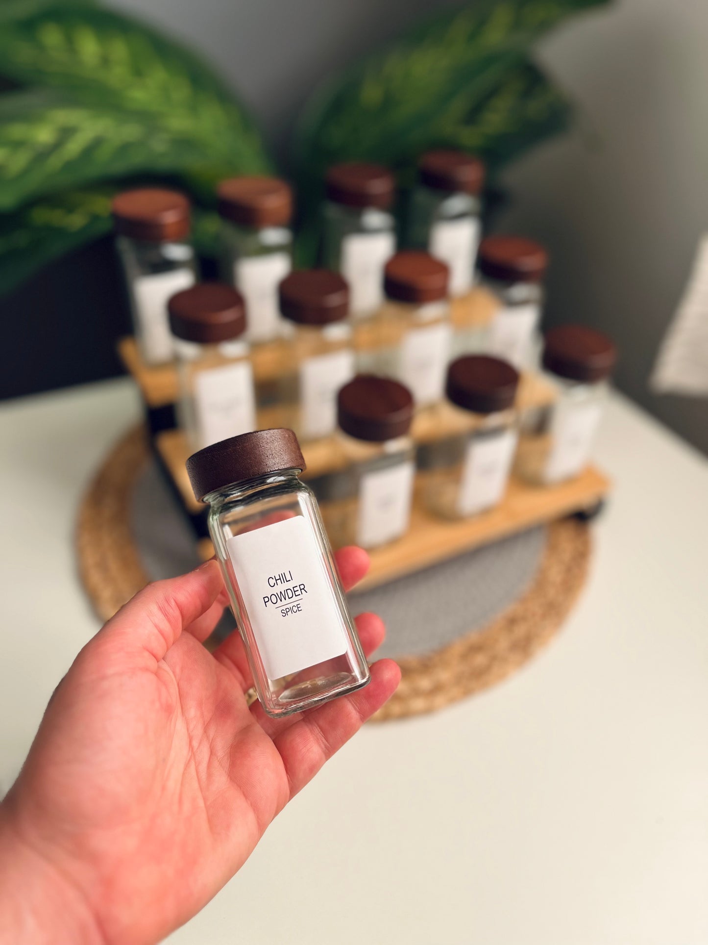 Set of 12 glass jars 150ml غامق+( mixed stairs )