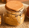 One Glass jar 0.5kg wooden cover (كلبس غطاء خشب)