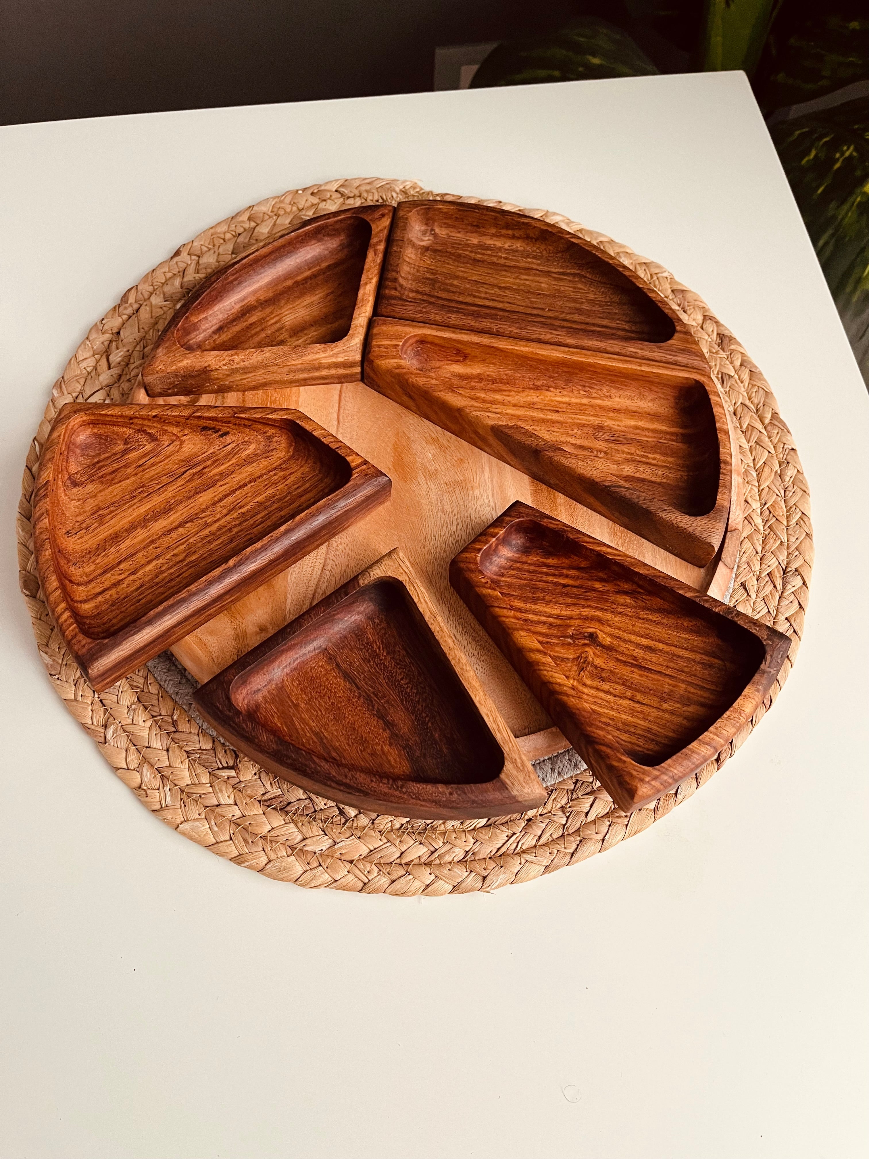 Wood Nuts Plate - 6 pcs