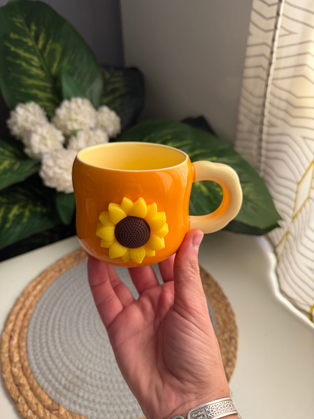Porcelain mug (عباد الشمس) (برتقالى )