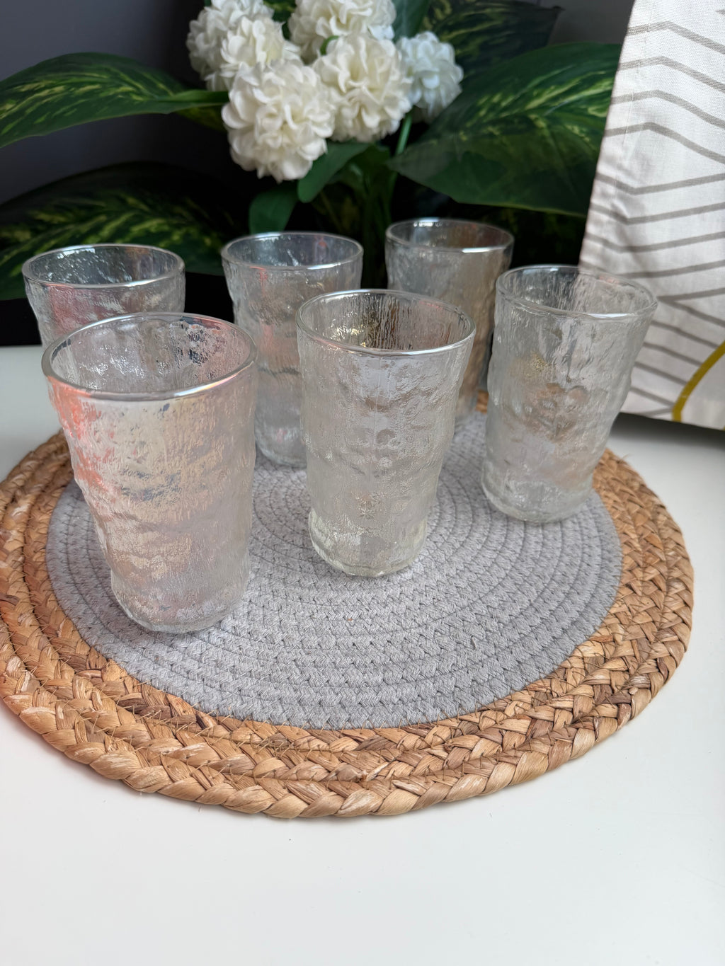 طقم ٦ قطع حرف جولد (شفاف) Ice glass cup (large) (code448)