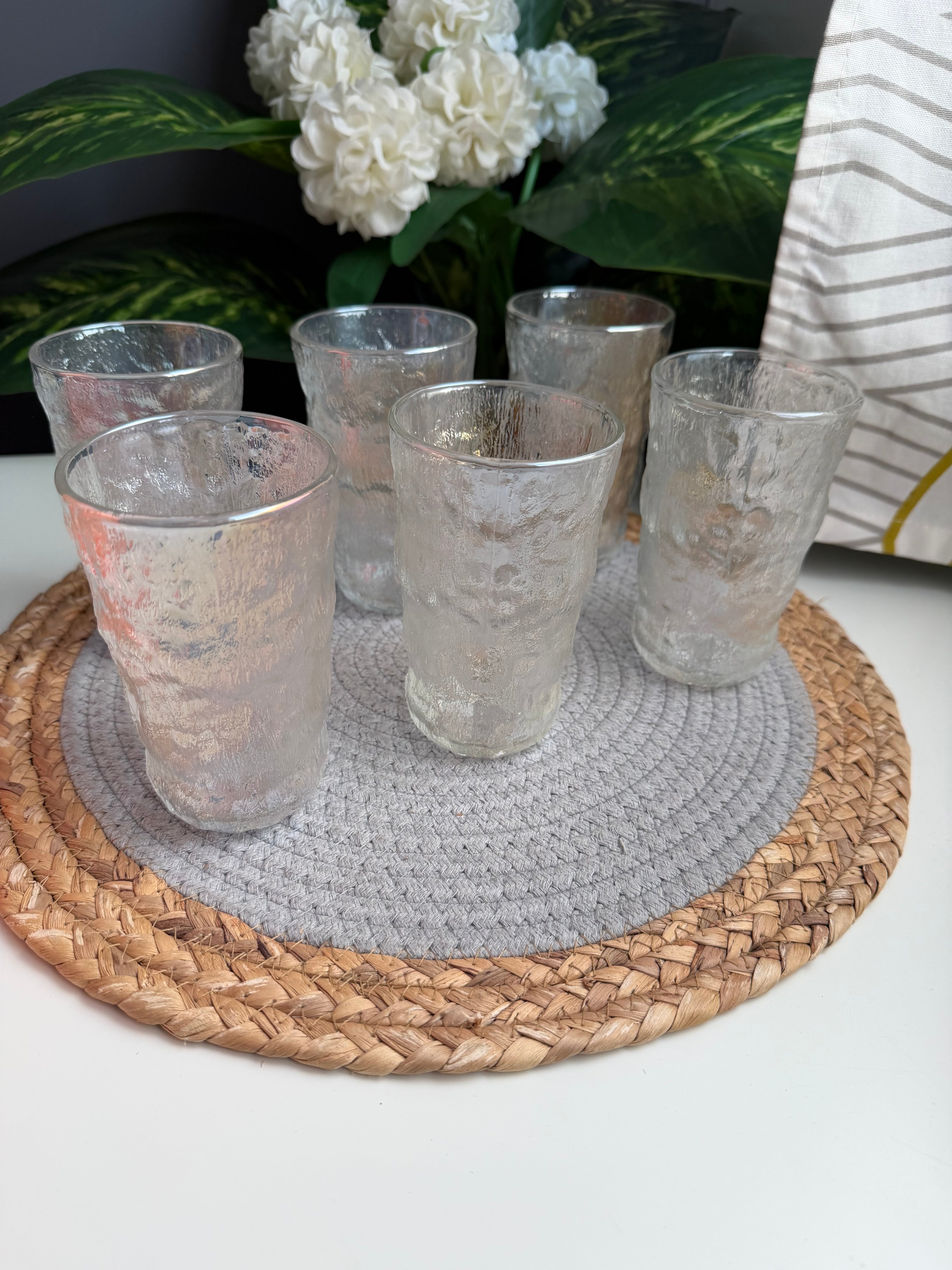 طقم ٦ قطع حرف جولد (شفاف) Ice glass cup (large) (code448)